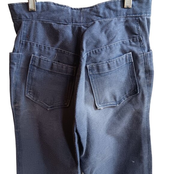 1OF1 27x30 Vintage Bellbottom Jeans 1970's Handmade Hippy Distressed Faded USA - Picture 5 of 8